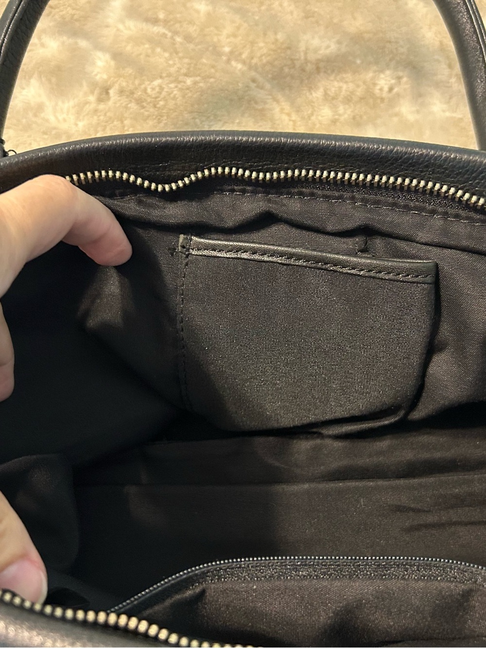 Express Black Pebble Leather Shoulder Tote Bag - Picture 8 of 11